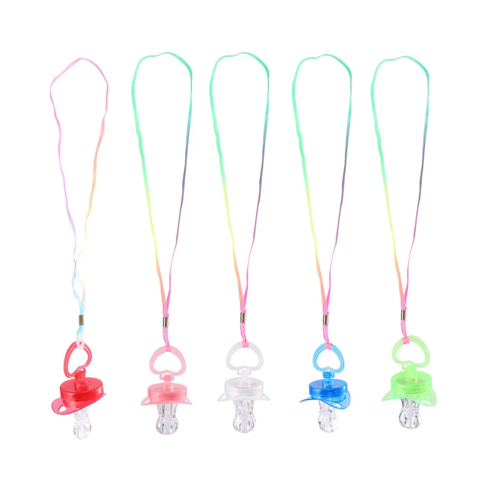 

Whistle Party Pacifier Led Light Glow Up Whistles Toy Necklace Pacifiers Flashing Favors Necklaces Children Dark Glowing The