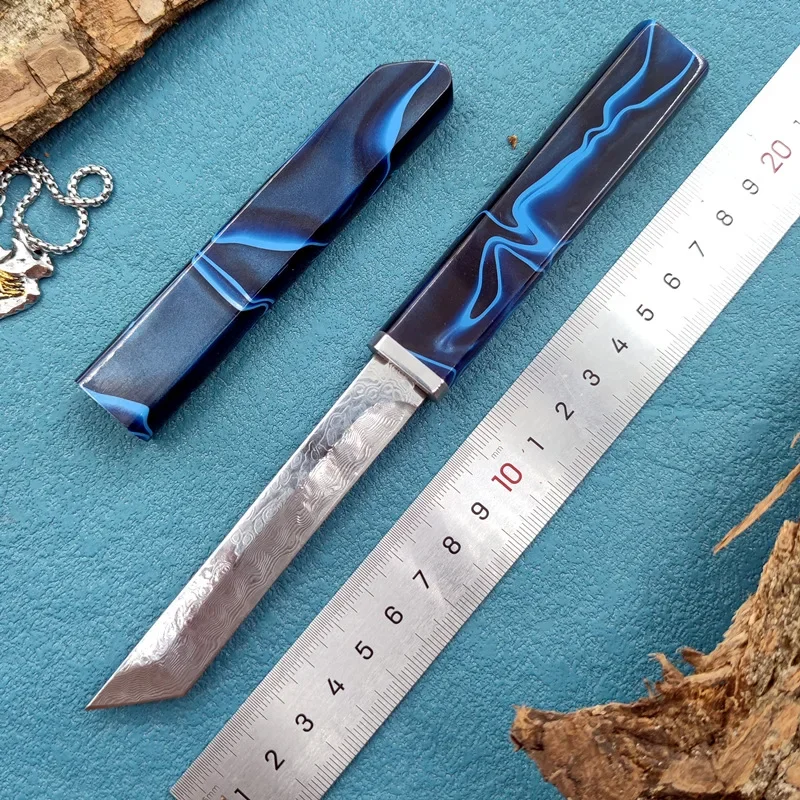 

Синий наложник из дамасской стали VG10 облицовочный ручной нож для мяса для кемпинга на открытом воздухе нож для фруктов