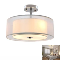 depuley 20 3 light classic semi flush mount ceiling light with drum shade height for dining room bedroom office e26 base