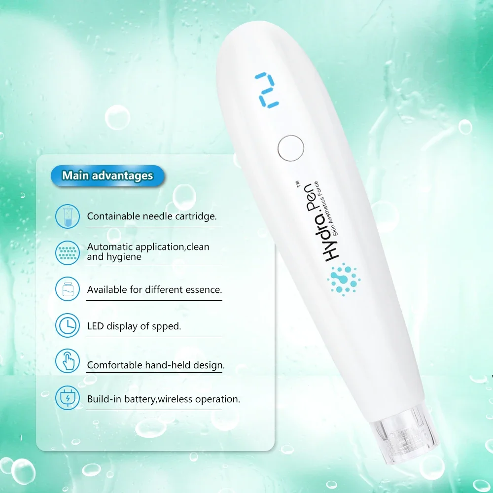Hydra Pen H2 Профессиональная ручка Microneedling с 2 картриджами Автоматический аппликатор