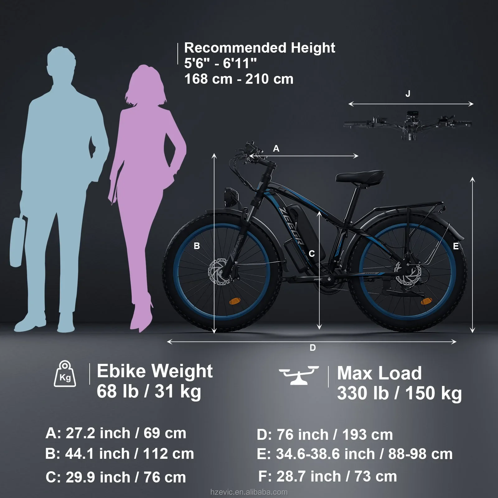 Взрослый 26-дюймовый пляжный круизный электронный велосипед 48 В 16 Ач аккумулятор