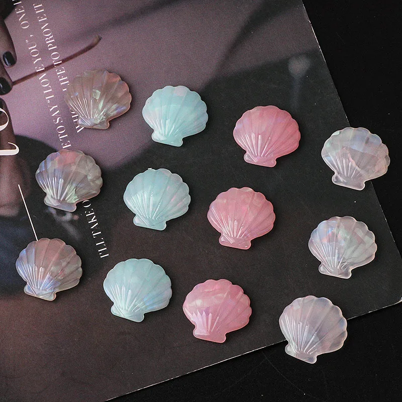 

10Pcs Colorful Shell Flatback Resin Cabochon Scrapbooking for Hair Bows Center Decoration DIY Jewelry Making Accessories 20mm