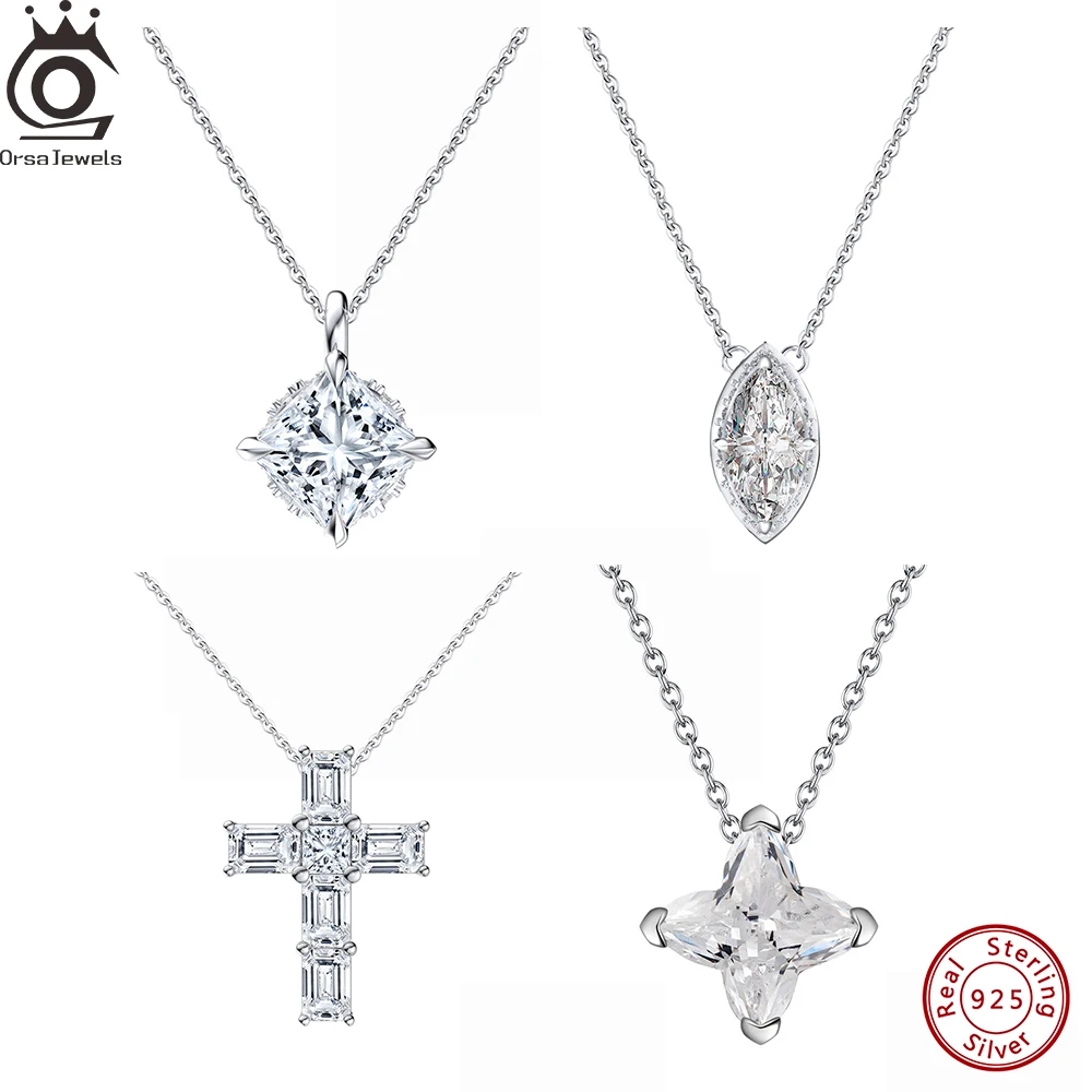 ORSA JEWELS Блестящая подвеска из стерлингового серебра 925 пробы с прозрачным