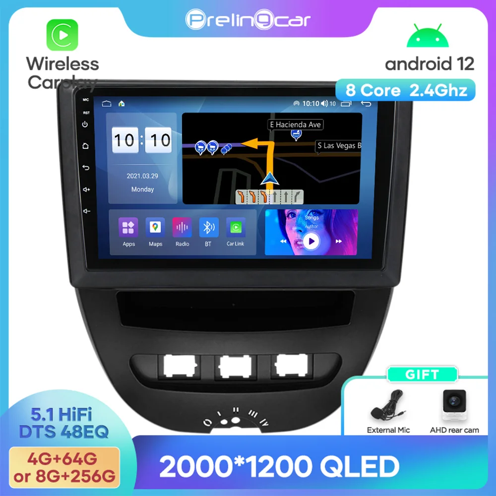 

Android 12 DTS Sound For Peugeot 107 Citroen 2005-2014 Years Navigation Multimedia Car Player Radio 2Din Stereo Bluetooth 48EQ