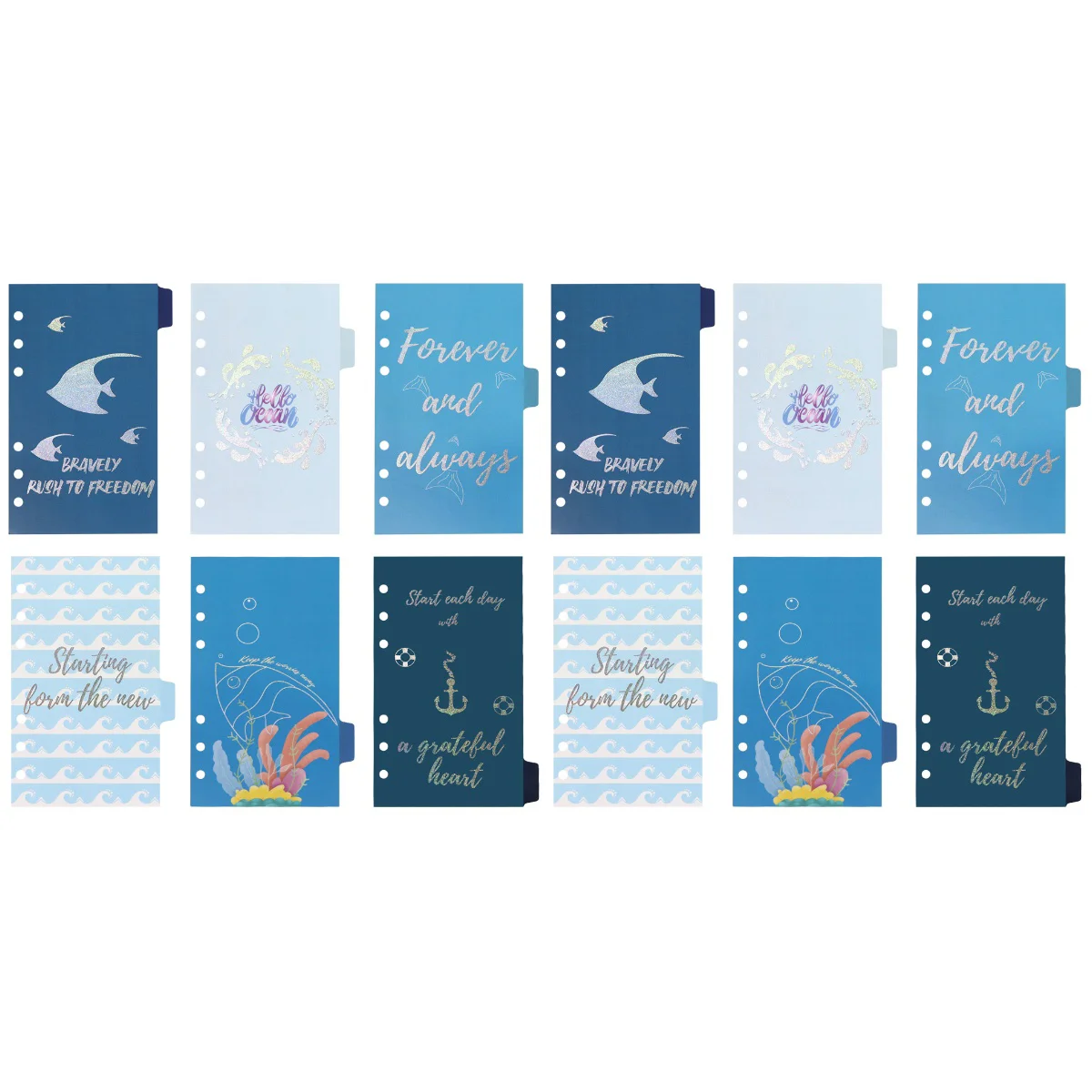 

12 запасных бумажных перегородков для бумаги в океаническом стиле