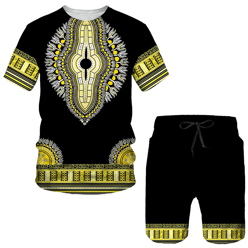 Men's Suit 3D Printed Short Sleeve Shorts Men's Clothing T-shirt Suit Suit Jogging Set Sportswear Training Wear Set