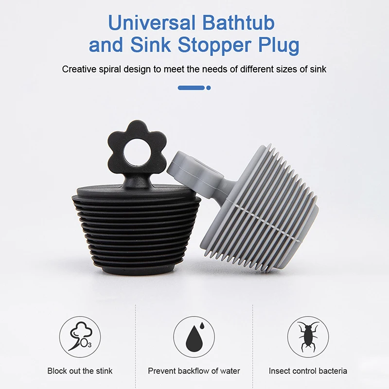 

Silicone Anti-clogging Kitchen Sink Replacement Stopper Bathtub Plug Bathroom Plug Universal Drain Stopper