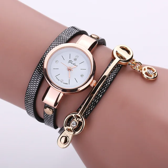 Reloj Fashion Women Bracelet Watch Gold Quartz Gift Watch Wristwatch Women Dress Leather Casual Bracelet Watches Hot Selling 4