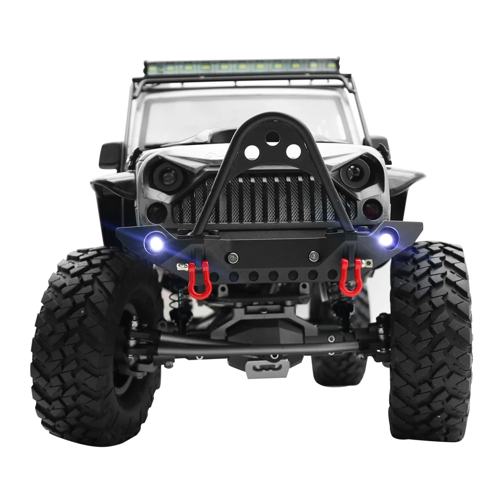 Металлический передний бампер с подсветкой для 1/10 RC Crawler Traxxas TRX4 Axial SCX10 II 90046 & III