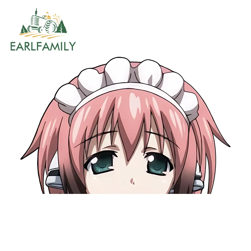 Фото EARLFAMILY Аниме-наклейка Sora No Otoshimono Ikaros Reflective Peeker Big Head на автомобиль, виниловая, для заднего стекла и багажника, JDM №5