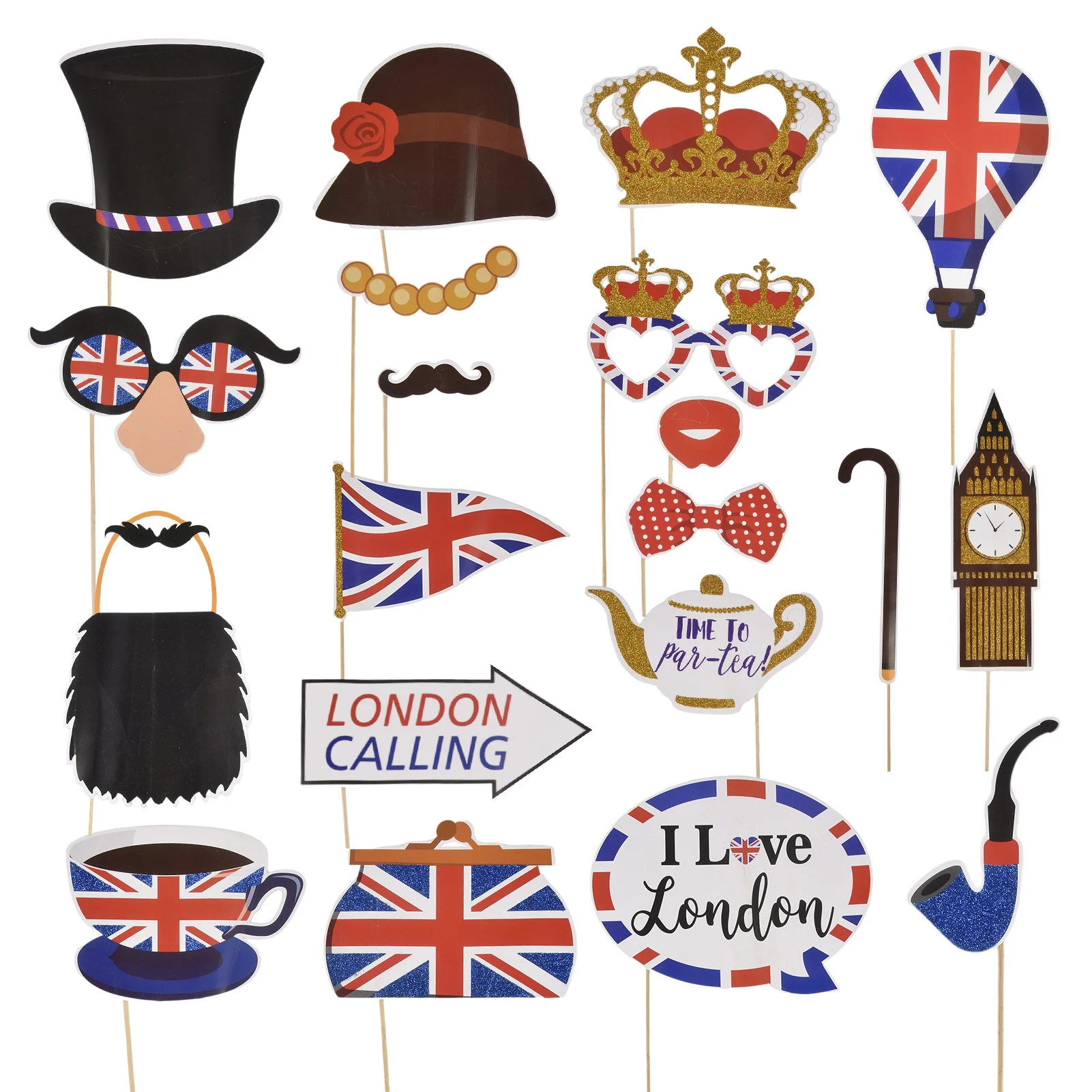 

Photo Props For British National Holiday Funny Photo Booth Prop For Queen Jubilee Decorations Union Jack Flag UK Britain 2022