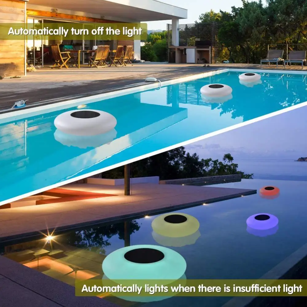 

Color Change Outdoor Floating Solar Underwater Lamp RGB Changeable Swimming Pool Pond Party Solar Floating Night Light