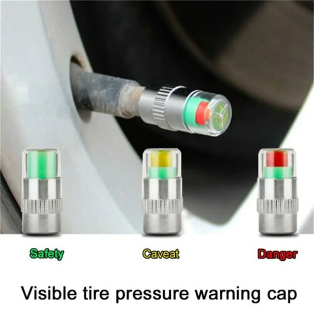 

8Pc New Car Tire Pressure Monitor Fit 2.4Bar Applicable To Car Motorcycle Valve Cap W/Sensor Indicator 3 Color Eye Auto Parts