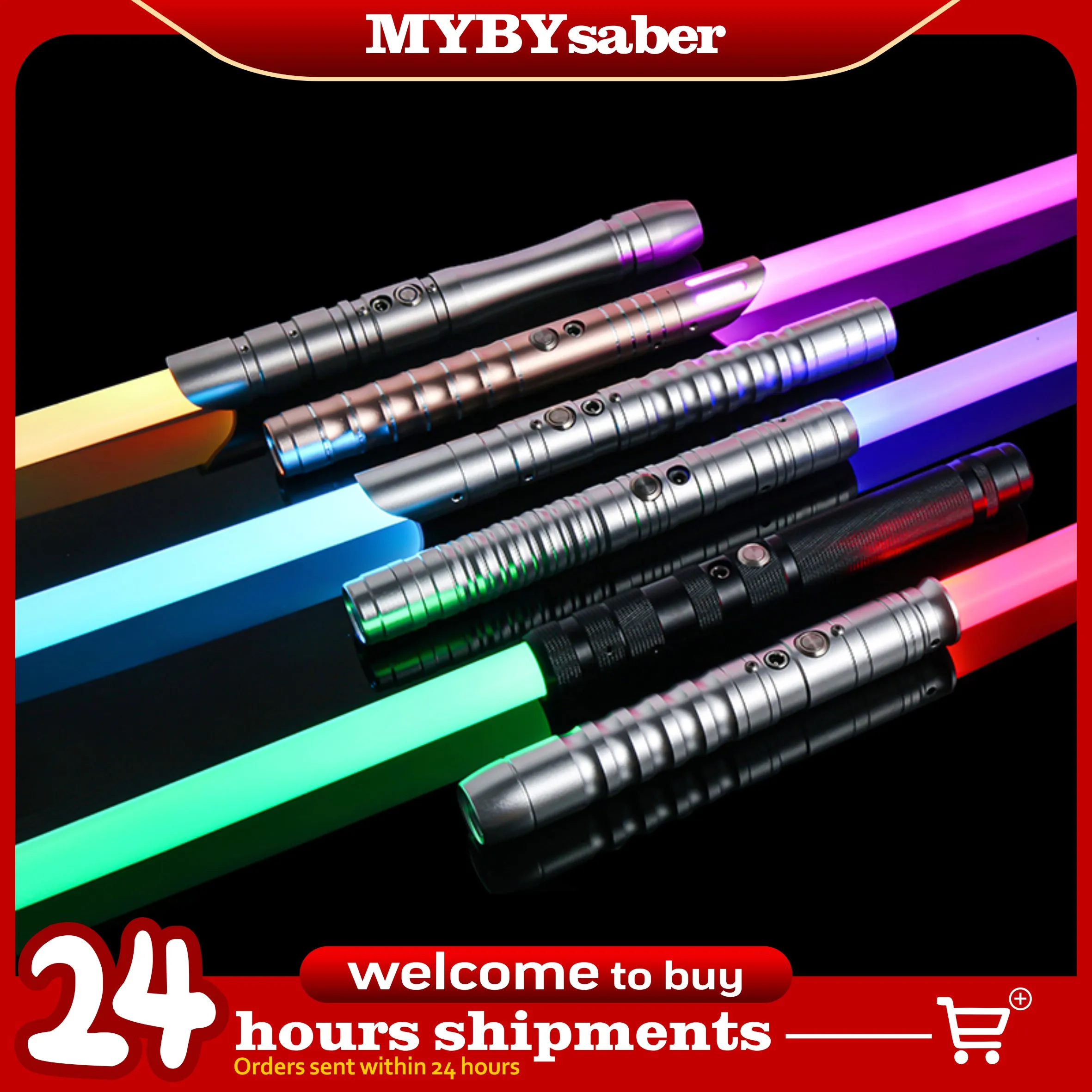 

Metal Handle RGB Cosplay Double-edged Lightsaber Laser Sword 7 Colors Change LED Switchable Sound And Light For Boys Girls Gift