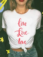 2022 couples t shirt for women men summer clothing short sleeve tops tees funny love print matching lover outfits casual kawaii