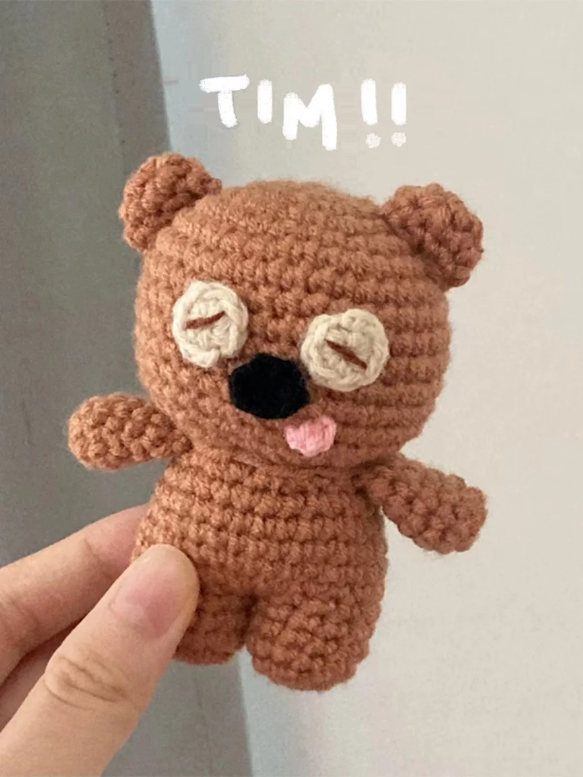 Шерстяной шар вязаный крючком кукла Тима медведь ручная работа материал сделай