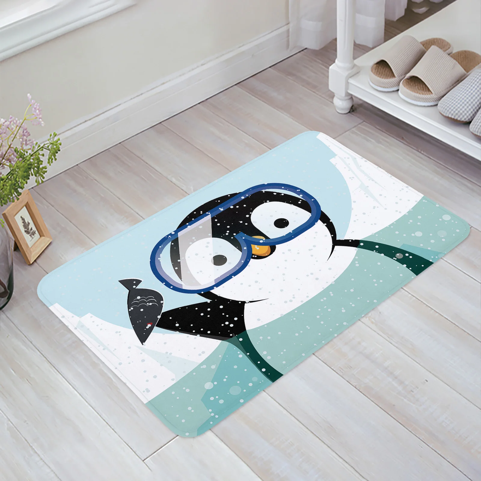 

Симпатичный коврик для входной двери с животными в виде пингвина, аксессуар для спальни, нескользящий дверной коврик, индивидуальный домаш...