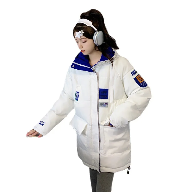 Double-Sided Wear Women Wadded Jacket Winter Mid-Length Parkas Loose Couple Outfit Fashionable Jacket Fashion Coat