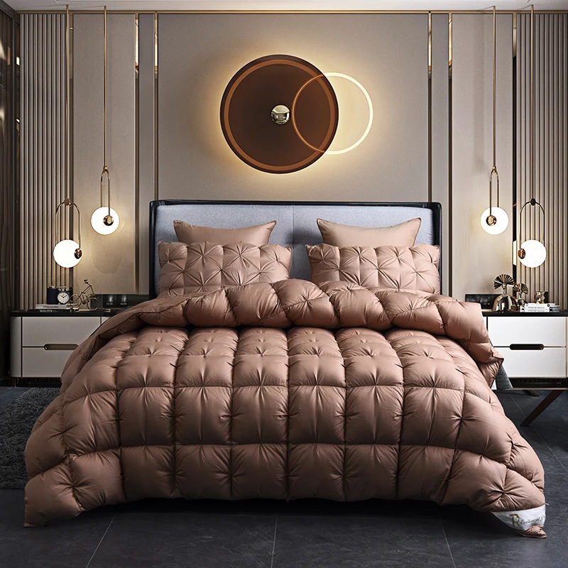 

SINONICS Белый гусиный пух одеяло зима 100% хлопок