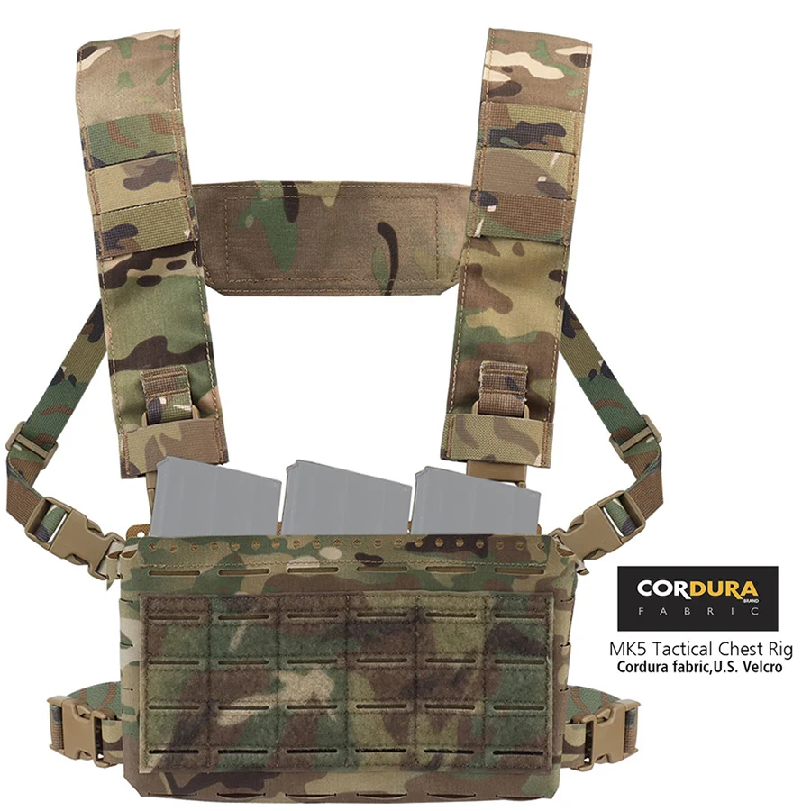 

Airsoft Tactical Vest MK5 Military Chest Rig 5.56 Triple Magazine Pouch Molle System Hunting Vest Plate Carrier Equipment