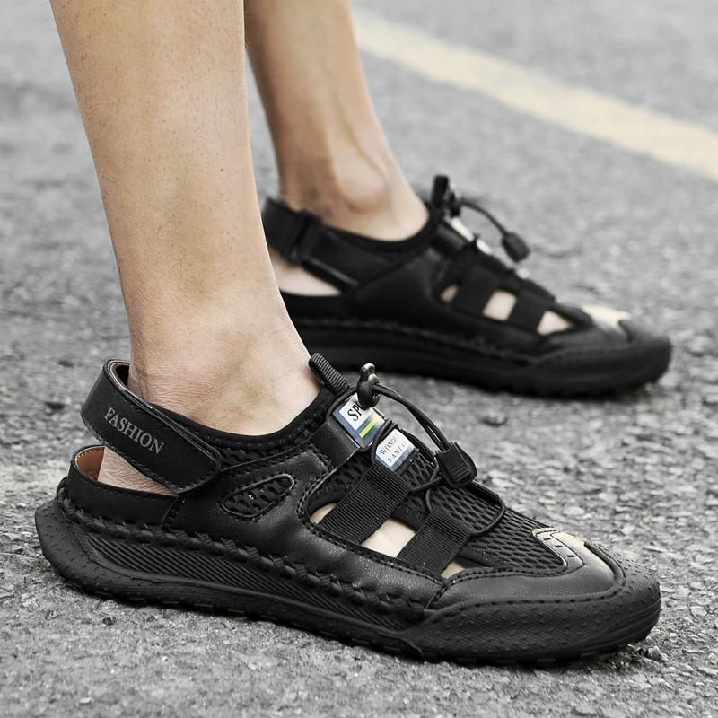 Сандалии мужские кожаные Классические римские сандалии уличные кроссовки