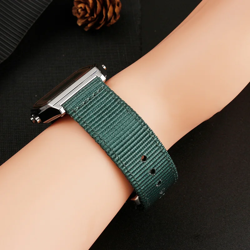 Холщовый ремешок для часов 18 мм Casio small gold nugget F-91W AQ230 A158WE A159 AE-1200 нейлоновый браслет