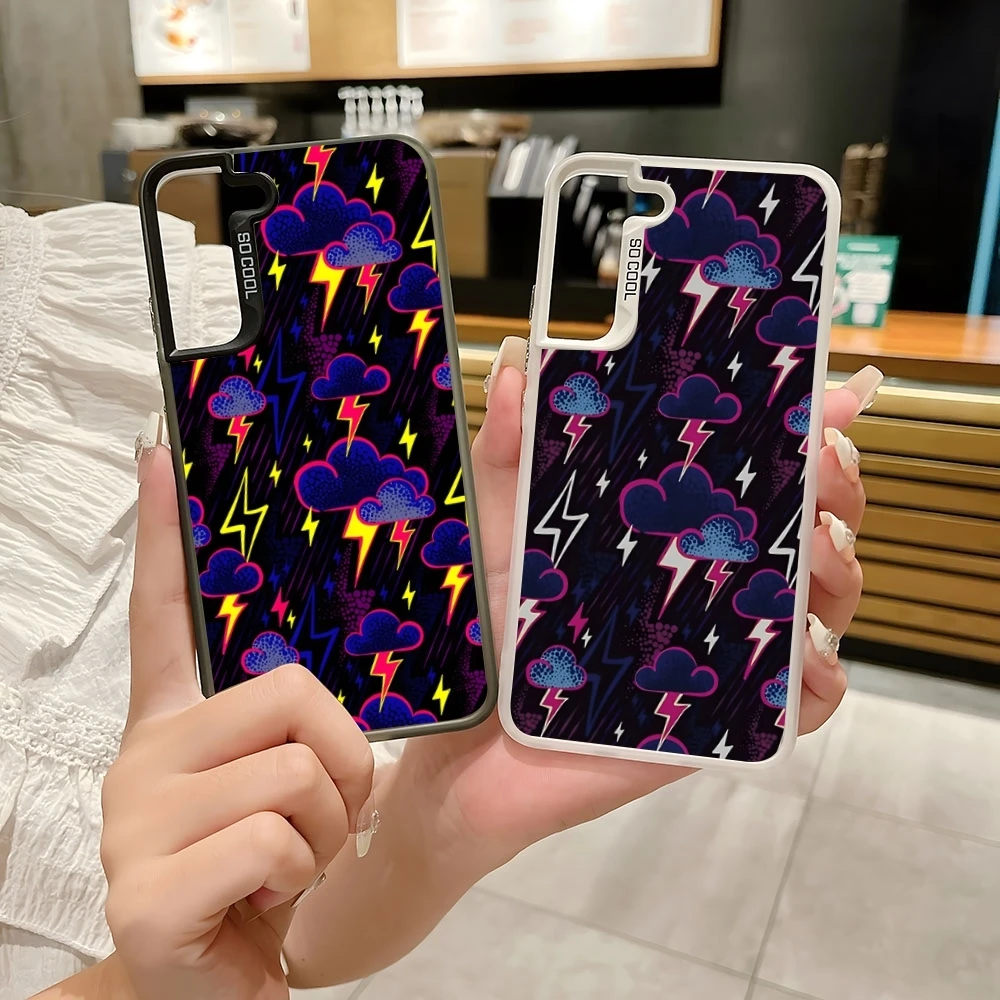 Cute Lightning Phone Case Colored Silver Trendy For Samsung A 04 05 13 14 15 20 22 23 25 31 32 33 34 35 50 51 52 53 5