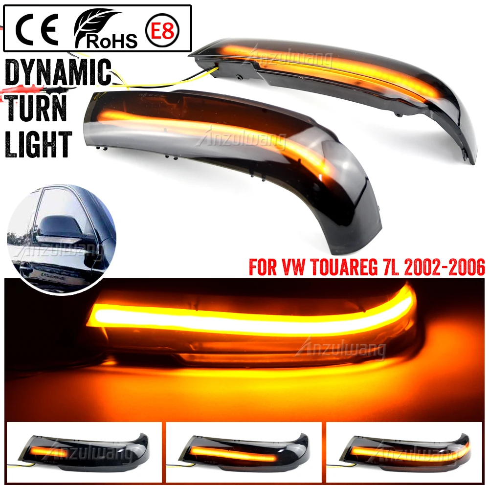 

2X LED Car Dynamic Sequential Flowing Side Rearview Mirror Turn Signal Indicator Lights For VW Touareg 7L 2002-2006