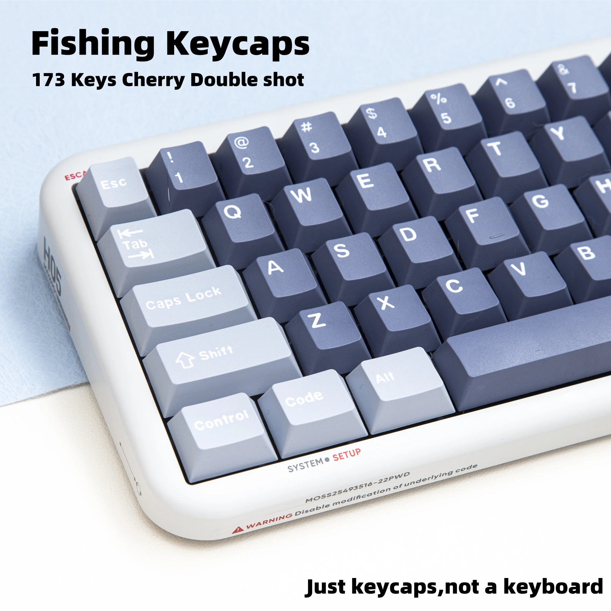 

173 Keys Fishing Keycap Double Shot Cherry Profile Keycaps English Personalized For MX Switch Mechanical Keyboard Blue Gray