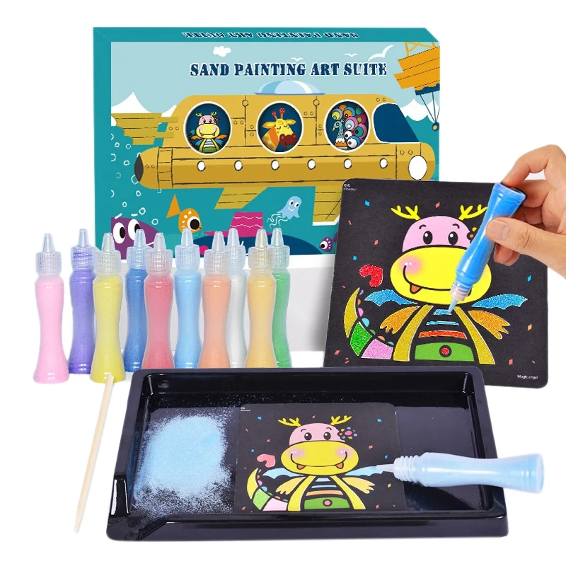 

Children's Sand Painting Toy Suit Color Sand Bottles DIY Cartoon Sand Painting Toy Kids Arts And Crafts Toys Kids Gift