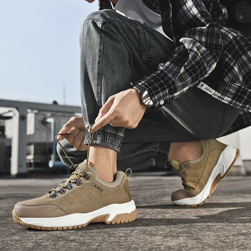 CAMEL JINGE Outdoor Hiking Shoes Men Low-top Trekking Mountain Shoes Women Suede Hiking Sneakers Mens Non-slip Outdoor Shoes New