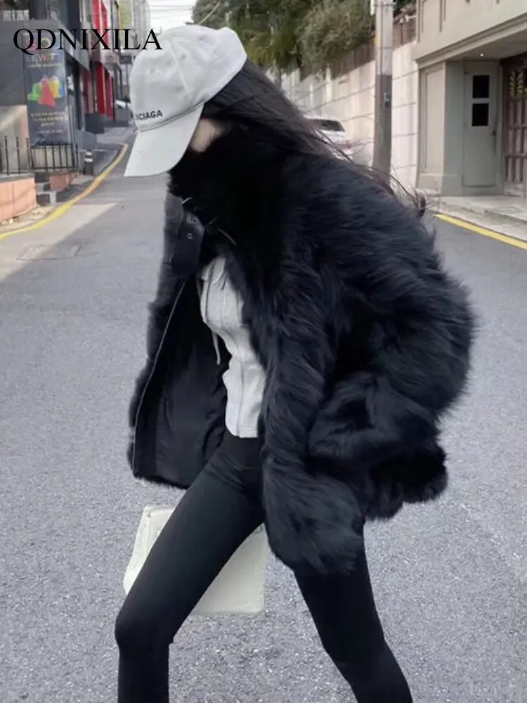 2022 Winter Coat for Women Korean Fashion Imitation Fox Faux Fur Coat New In Outdoor Clothes Fur Jacket Coat Women Free Shipping