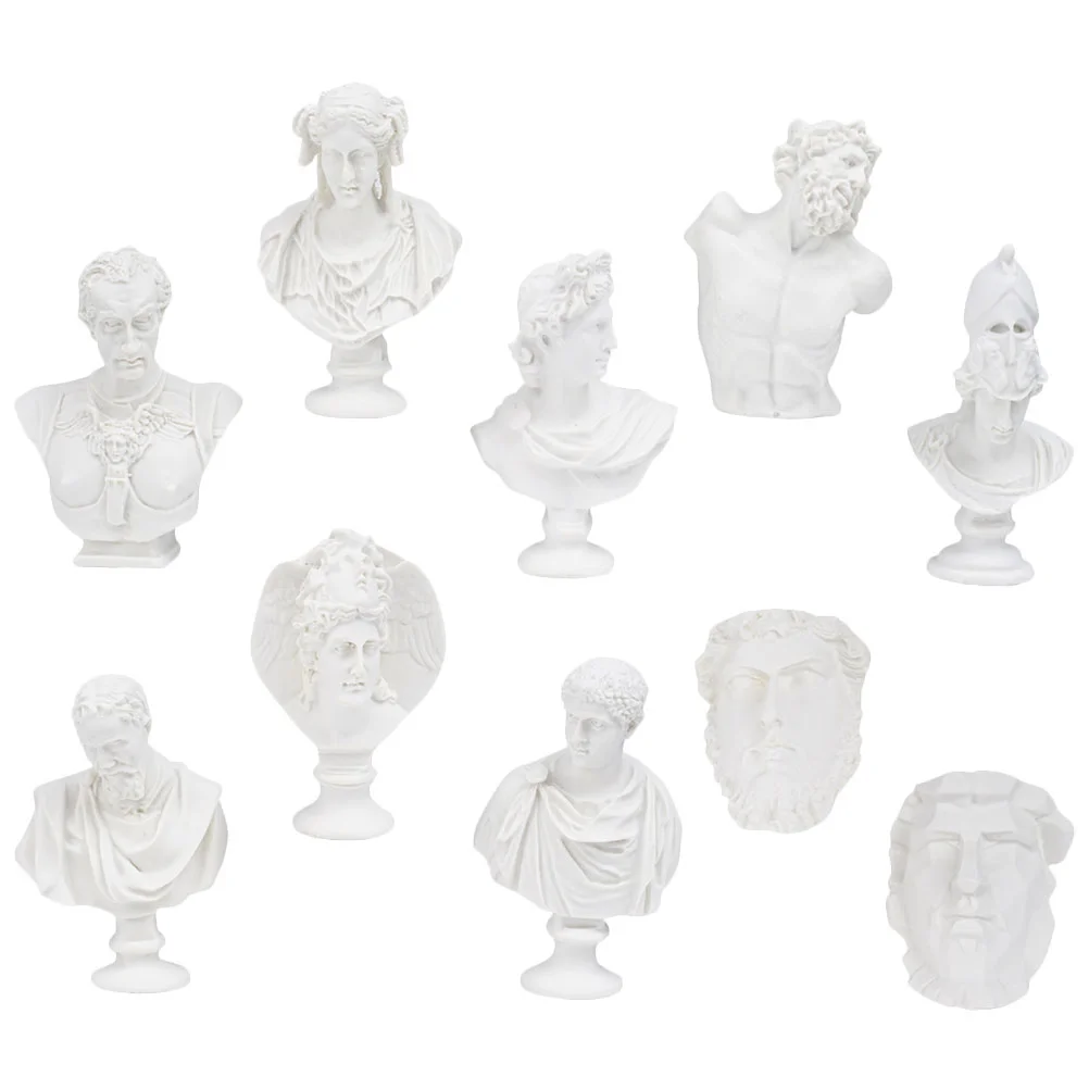 

Statue Bust Mini Greek Plaster Statues Sculpture Resin Sketch Mythology Decor David Gypsum Mold Figurines Famous Sculptures