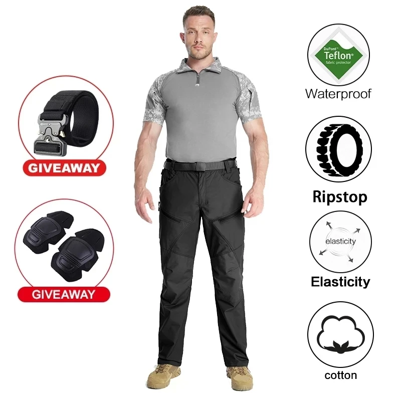 

Multicam Tactical Pants Casual Men's Cargo Pants Streetwear Summer Hiking Camouflage Military Army Work Man Trousers With Pads