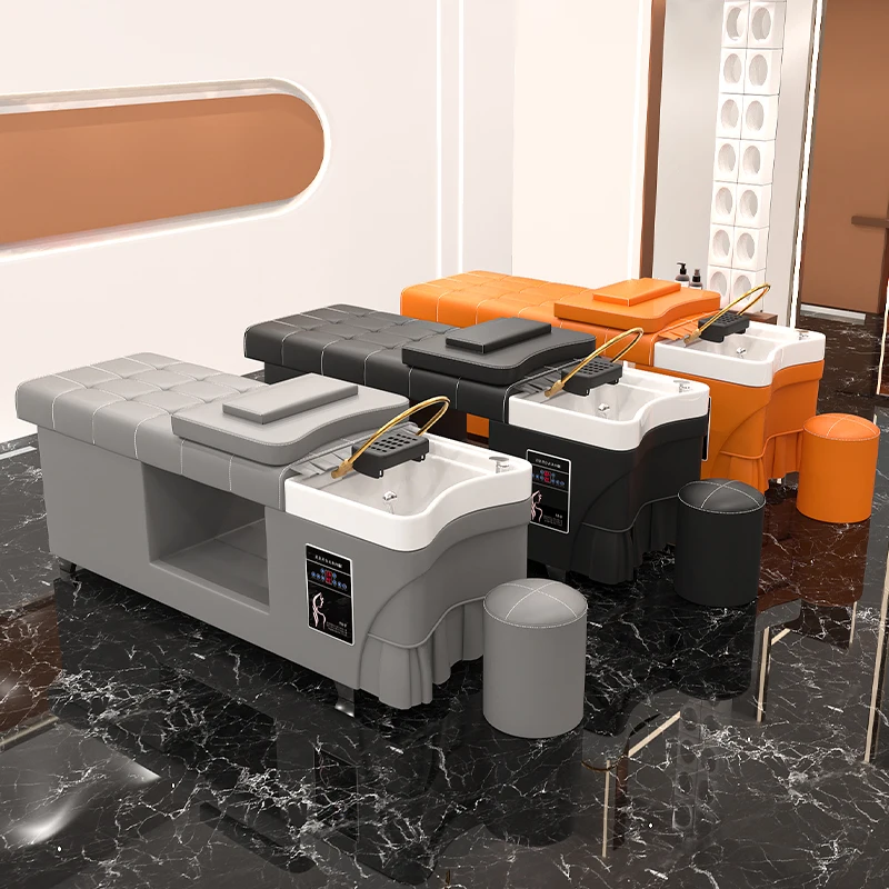 

Massage Head Spa Shampo Chairs Bed Luxury Equipment Hair Wash Chairs Barber Shop Silla Peluqueria Beauty Salon Furniture YR50SC