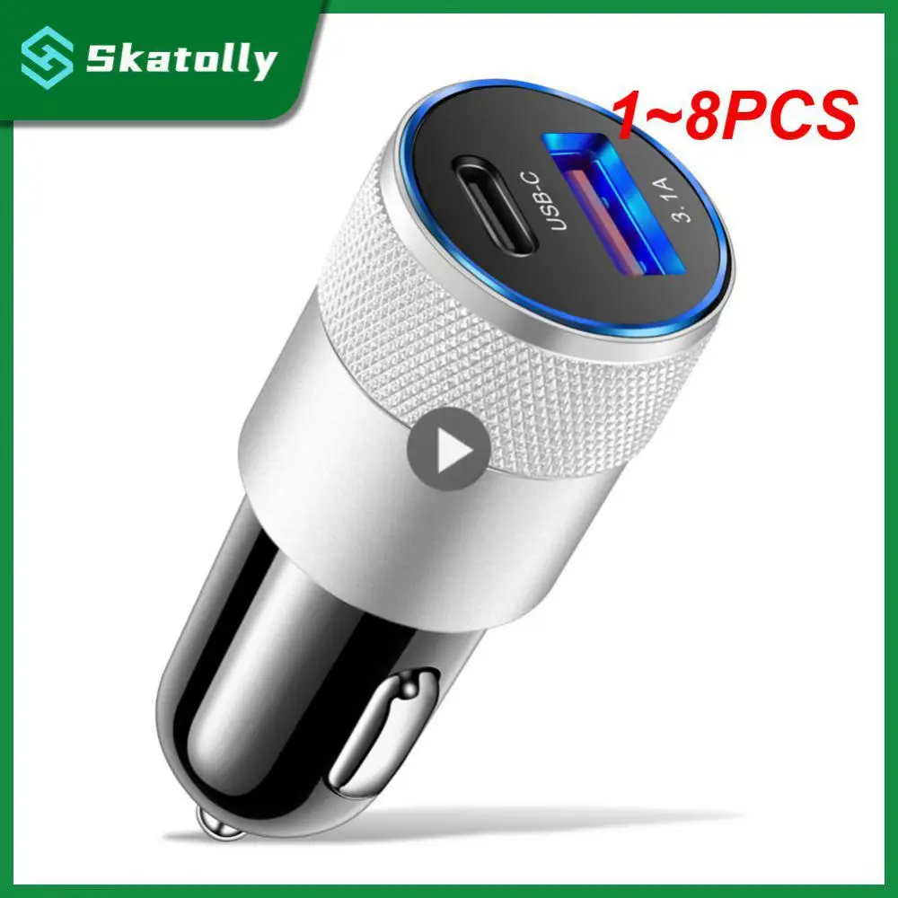 Автомобильное зарядное устройство, 1 ~ 8 шт., 70 Вт, автомобильное зарядное устройство для телефона, USB Тип C, быстрая зарядка в автомобиле, внешний адаптер для мобильного телефона Note 11, iPhone 13, 12, QC