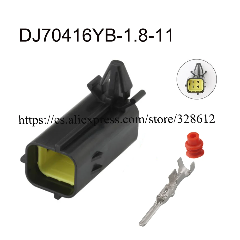 

100 компл. DJ70416YB-1.8-11 автомобильный провод, гнездовой штекер, 4-контактный разъем, автомобильный водонепроницаемый штекер, включает клеммы, уплотнение