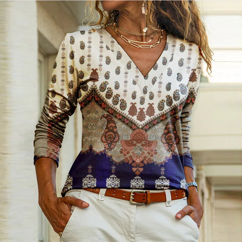 Женская футболка с длинным рукавом элегантная Свободная Повседневная