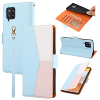 splicing flip leather wallet case for samsung galaxy a12 5g luxury case for galaxy a22 4g shell a52s a 32 42 52 72 a02s cover