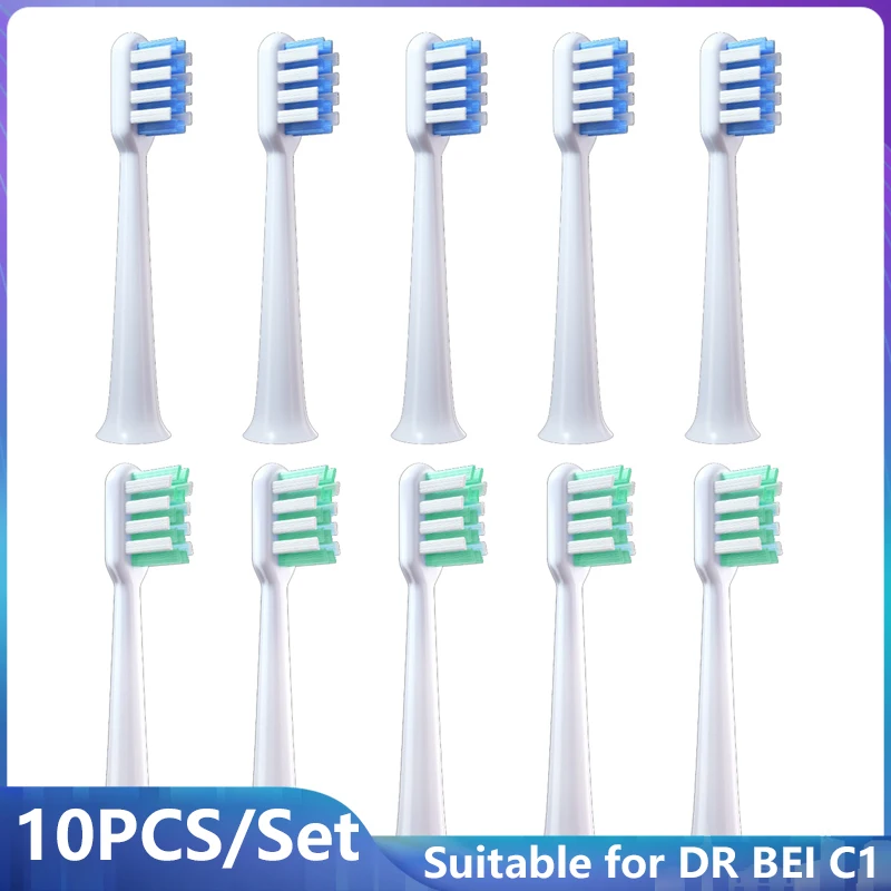 

10Pcs Replacement Toothbrush Heads for DR BEI C1 Sonic Electric Toothbrush Vacuum Soft DuPont Bristle Replaceable Mop Nozzle