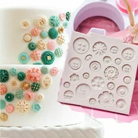 silicone fondant chocolate mould buttons flowers candy cake icing sugar paste mold kitchen cake decorating kitchen baking
