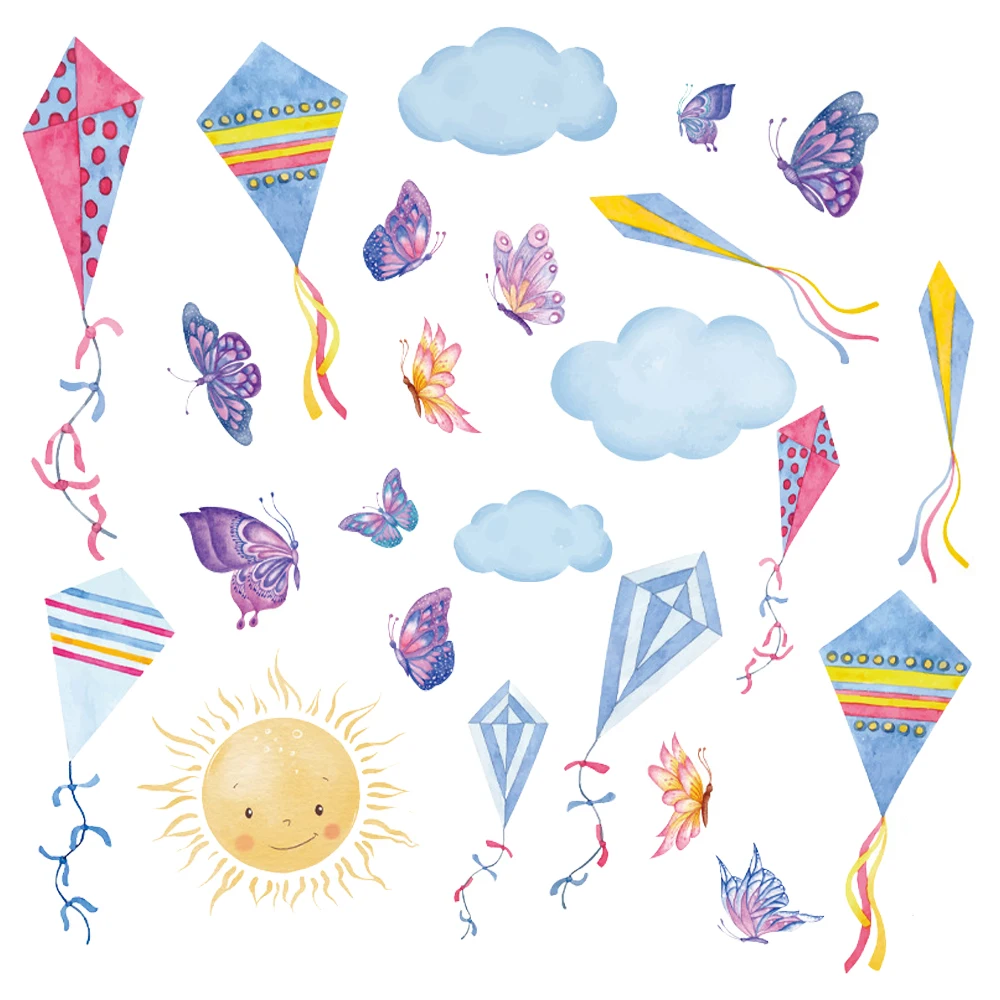 

Clouds Kite Wall Decal Removable Clouds Kite Wall Decal Waterproof Realistic Butterfly Cloud Sticker DIY Fun Art Nature Wall