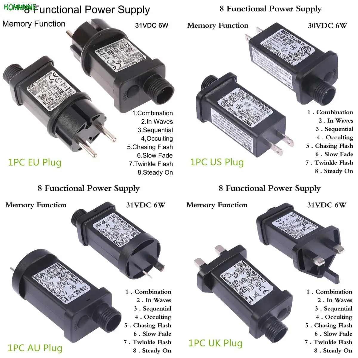 

AU/UK/US/EU Plug 100-240V To DC 12V 1A Class LED Transformer Adapter For LED Strip Light Lighting Device Europe Power Supply