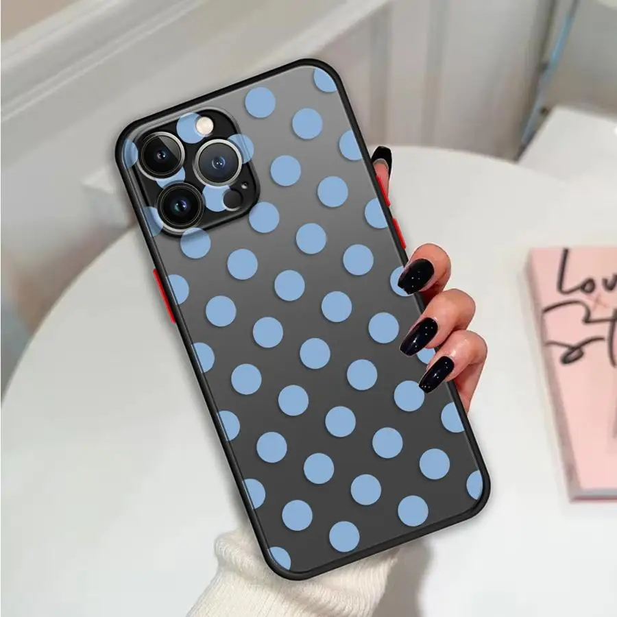 Фото Роскошный чехол Ins Polka Dots для iPhone 17 Pro Max 15 7 8 SE 11 17e 16 Plus 12 14 XS XR 13 Mini Air Back Phone Cover №3
