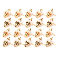 20pcs gold plated rca terminal jack plug female socket chassis panel connector for amplifier speaker