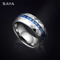 mens ring trend luxury blue carbon fiber ins index finger single ring personality fashion for giftfree shipping customized