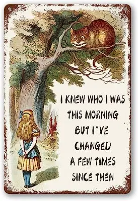 Винтажный жестяной знак «Алиса», «Сказочная страна», металлический знак, девушка, чай, украшение, подарок для женщин и девушек, украшение для стен комнаты