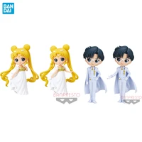 bandai original sailor moon anime figure 14cm wedding dress tsukino usagi chiba mamoru anime figurine model toys for girls gift
