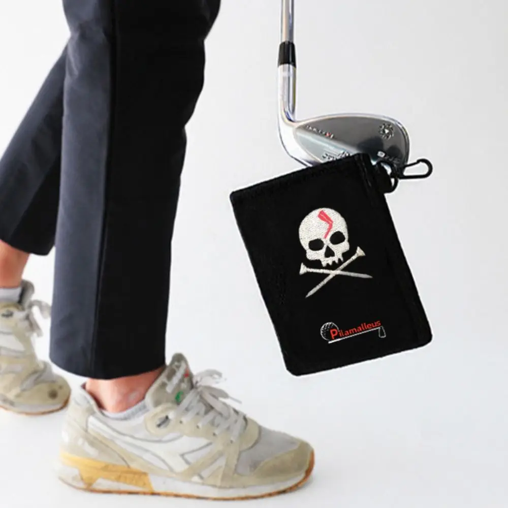 Wipes With Carabiner Strong Magnet Golf Club Wiping Cloth 15x10.5cm Mini Golfer