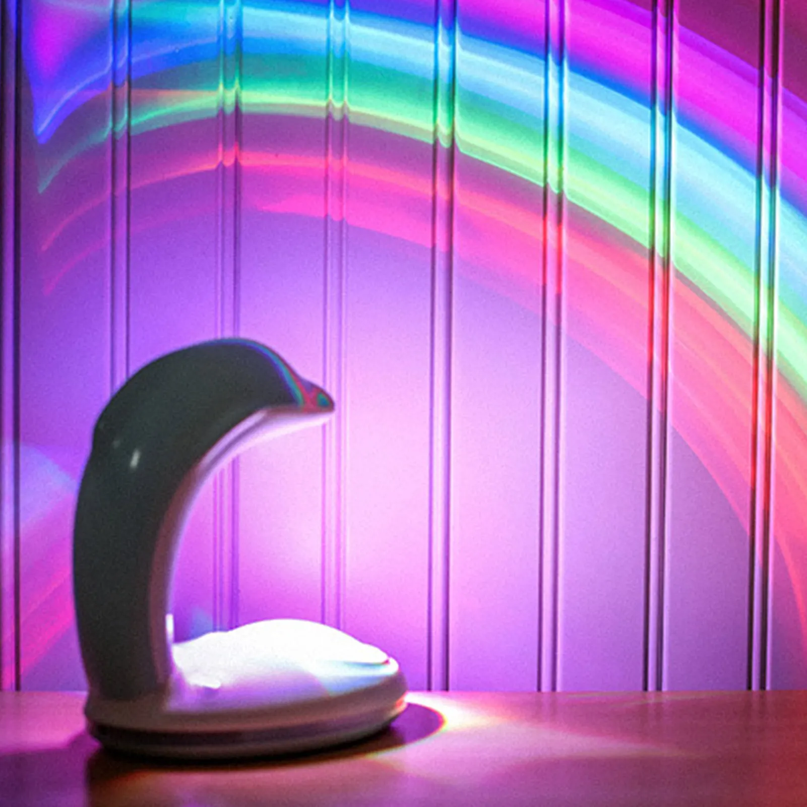 

Rainbow Projection Lamp LED Color Night Light 3 Modes Projector Dolphin Shaped Table Lamp For Children Bedroom Home Decor Gift